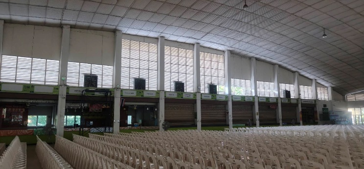 งานติดตั้งพัดลมระบายอากาศ บริเวณโรงอาหาร